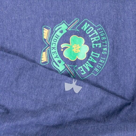 Notre Dame Hockey Under Armour 1/4 Zip 2XL UA HeatGear Charged Loose Fit Sweater - Picture 8 of 9